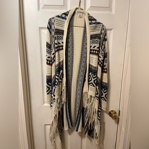 Say what? Western style fringe Cardigan. Size M